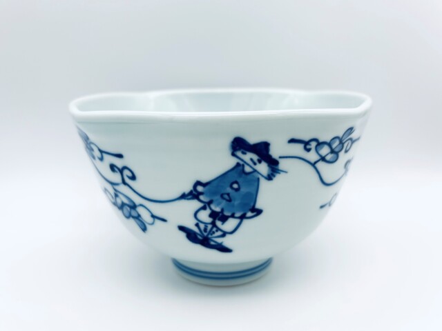 唐草異人四角丼(中)しん窯青花 限定商品