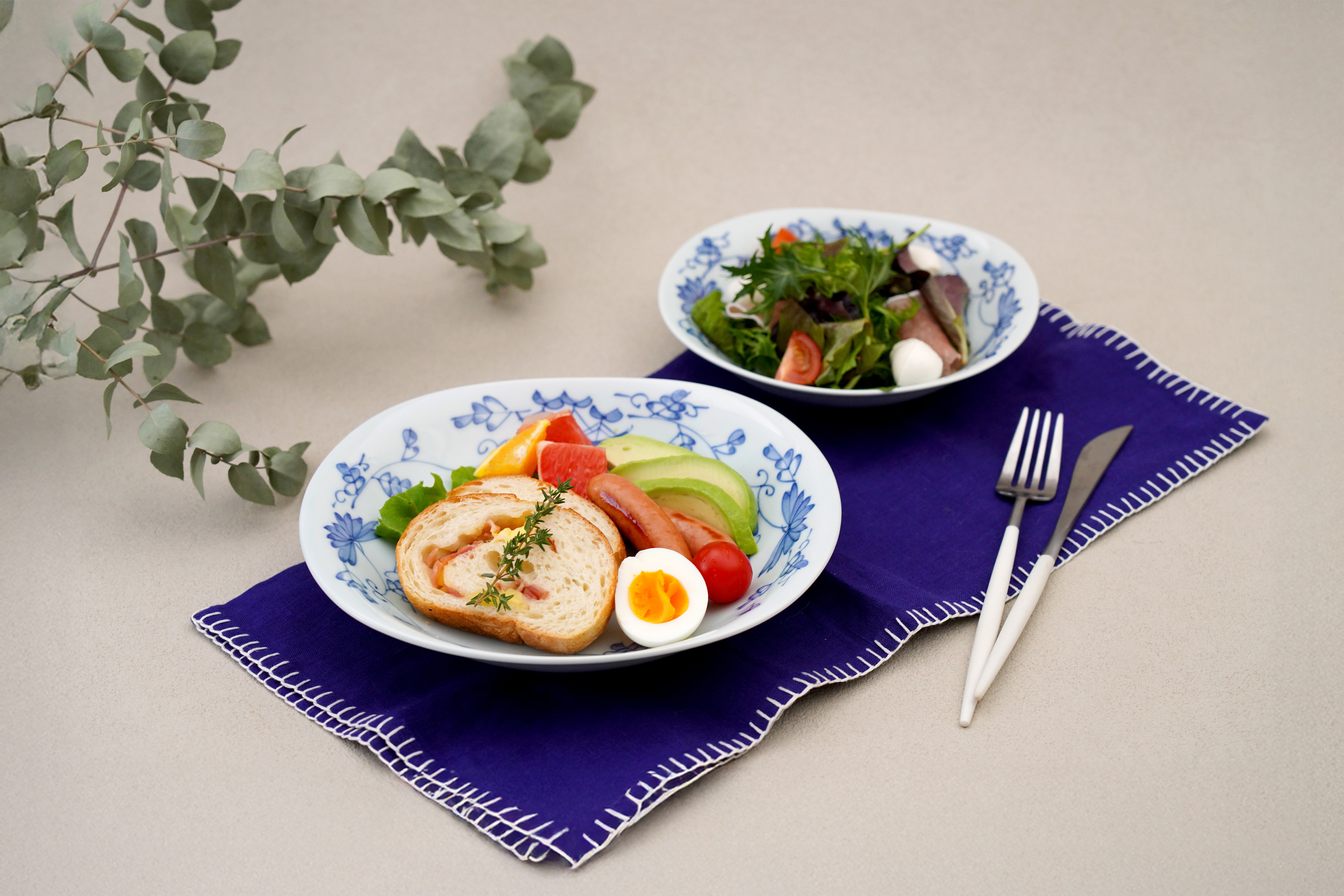 唐草異人のカレー皿&サラダ皿セット