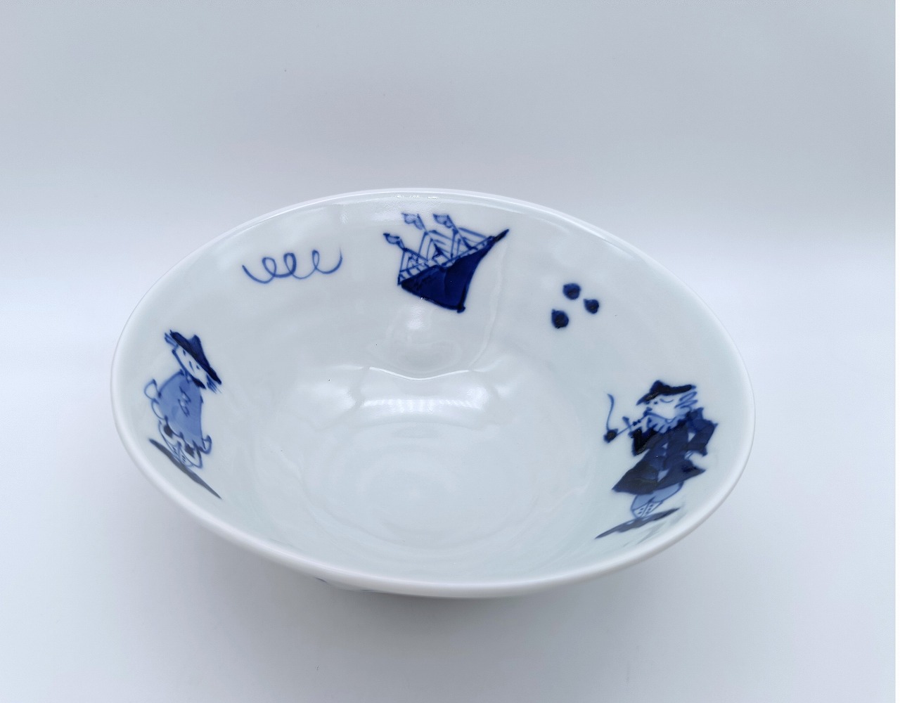 異人づくし 二方押小鉢 しん窯青花 限定商品