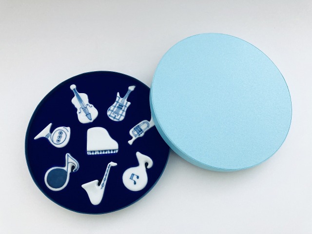 楽器箸置きセット しん窯青花