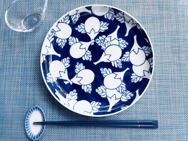 濃茄子皿21cm
