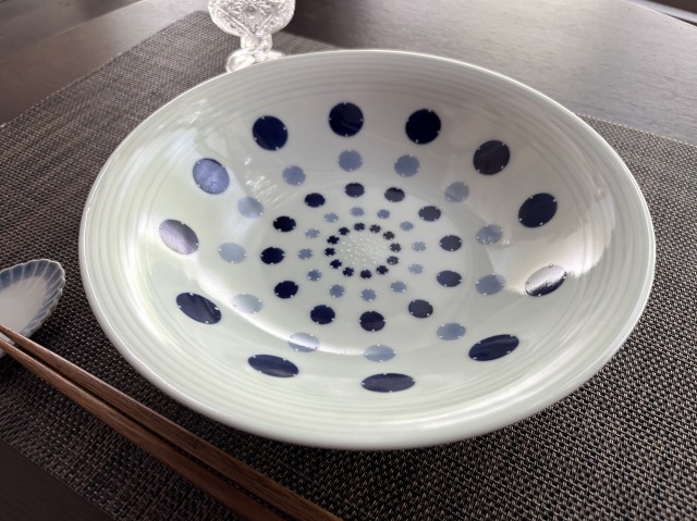 渕しのぎ水玉鉢 しん窯青花匠 限定商品