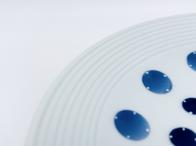 渕しのぎ水玉皿(中) しん窯青花匠 限定商品