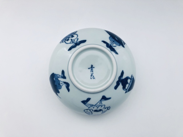 しん窯 青花　五人異人玉渕６寸鉢 五人異人玉渕6寸鉢 しん窯青花