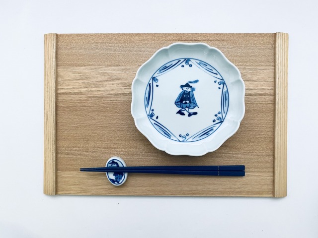 クラシックシリーズ 紅毛青花八方割５寸皿