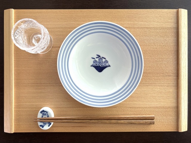 帆船プチケーキ皿 しん窯 青花