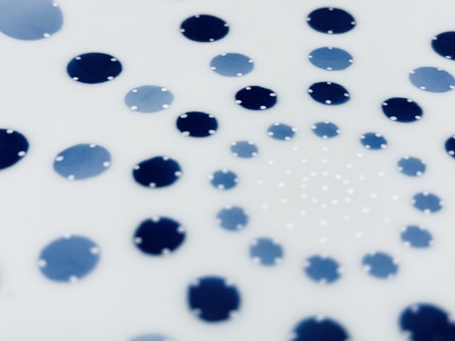 渕しのぎ水玉皿(大) しん窯青花匠 限定商品