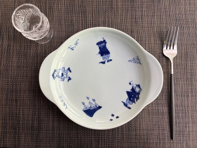 異人づくし耳付皿(小)