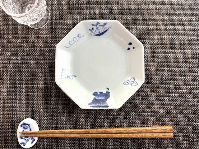 カール紅毛人正八角銘々皿