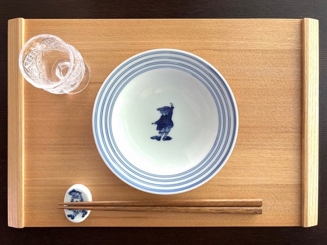 カール紅毛人プチケーキ皿 しん窯 青花