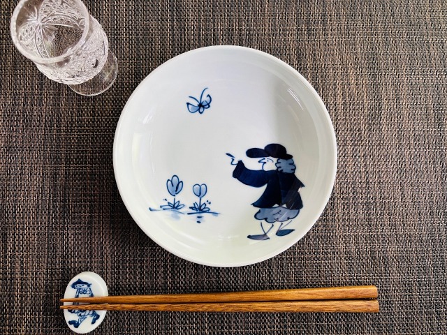 紅毛人　５寸深皿　取皿　限定商品　しん窯青花