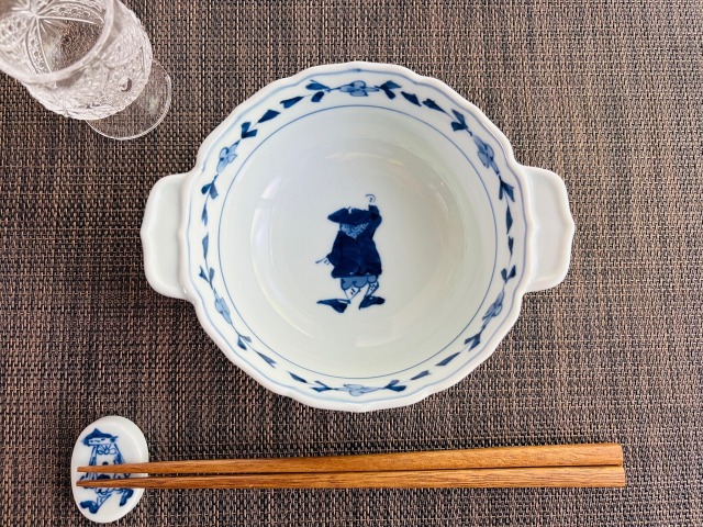 カール紅毛人新耳付きスープ碗