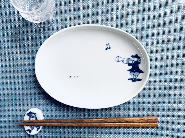 南蛮人音小判銘々皿トランペット