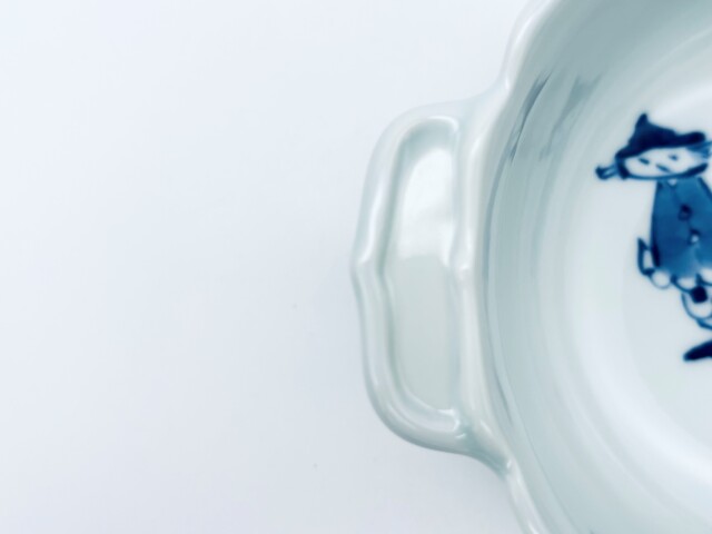 異人づくし新耳付スープ碗 しん窯青花