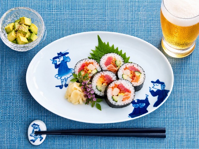 さすらい異人と二人異人小判幅広焼皿