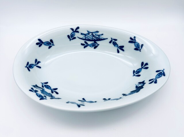 草花異人たまご型カレー皿