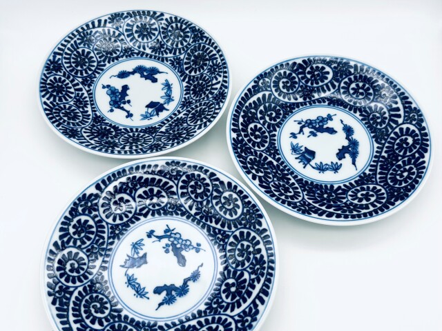 蛸唐草反り５寸台皿