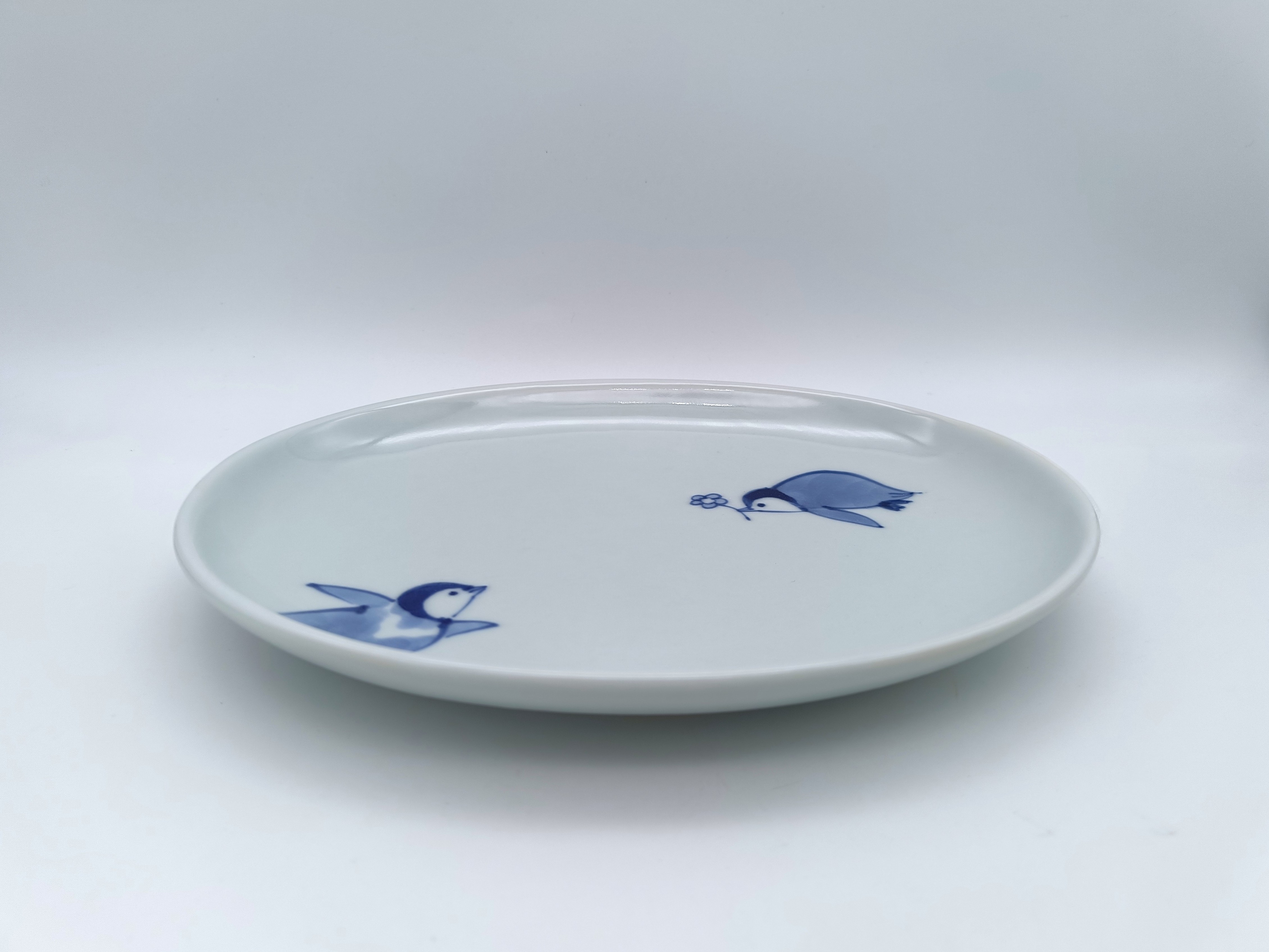 はなちゃんペンギン小判銘々皿 しん窯青花